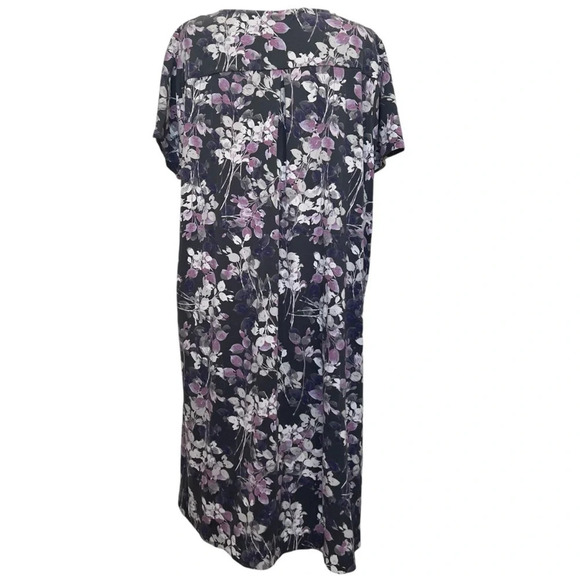 J.Jill Floral Pima Cotton Blend Dress Purple Size XL - Picture 2 of 8